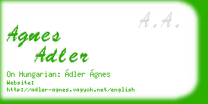 agnes adler business card